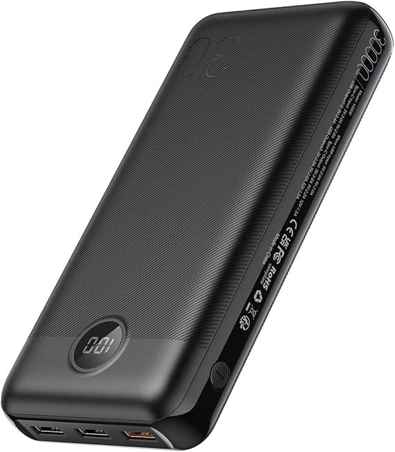 VEGER Power Bank 30000mAh - Batería Externa con Carga Rápida PD 20W y Pantalla LED