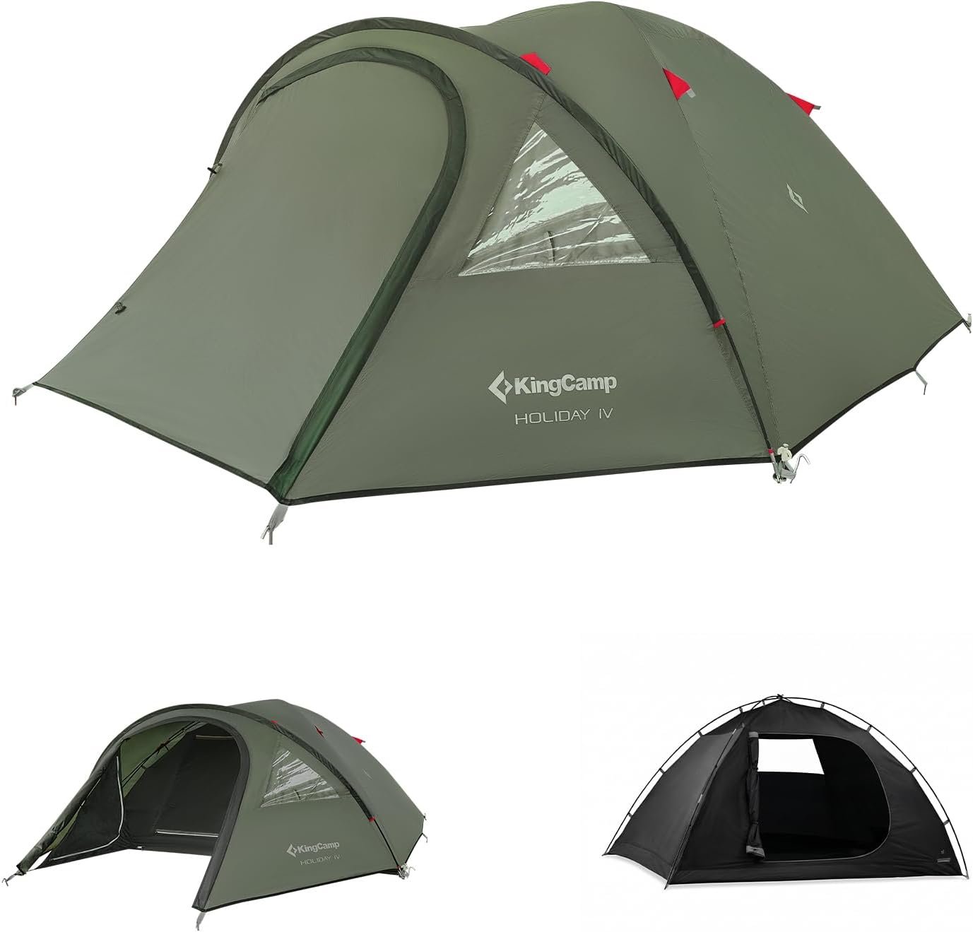 KingCamp tienda impermeable para 3-4 personas con porche
